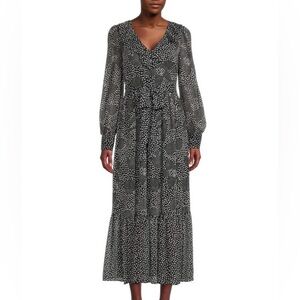 Karl Lagerfeld Black and White Ruffled Tiered Sundress